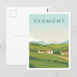 Carte Postale Illustration du Vermont USA Famous Travel Place