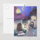 Carte Postale Illustration du village de champignons nocturnes d (Devant / Derrière)