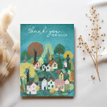 Carte Postale Illustration du village de Merci Cute Country<br><div class="desc">Customisez ce carte de remerciements sucré avec de l'art artisanal. Cliquez sur "Personnaliser" ci-dessus pour modifier le texte. Cliquez ensuite sur "modifier à l'aide de l'outil de conception" pour ajuster les polices, les couleurs et les placements. Consultez ma boutique pour en savoir plus ou faites-moi savoir si vous voulez quelque...</div>