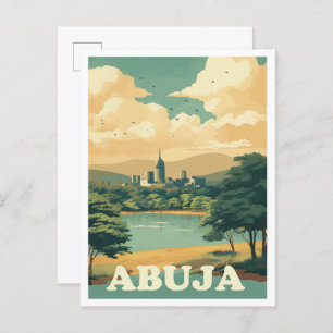 Carte Postale Illustration du Vintage voyage artistique Abuja Ni