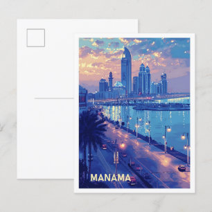 Carte Postale Illustration du Vintage voyage artistique de Manam