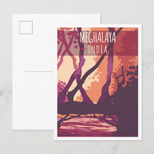 Carte Postale Illustration du Vintage voyage artistique de Megha