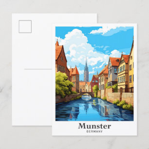Carte Postale Illustration du Vintage voyage artistique Munster 