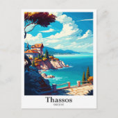 Carte Postale Illustration du Vintage voyage artistique Thassos (Devant)