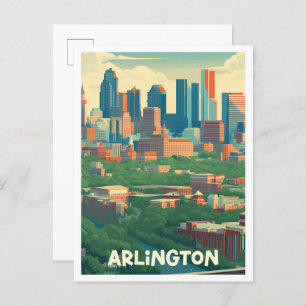 Carte Postale Illustration du Vintage voyage d'art Arlington Tex