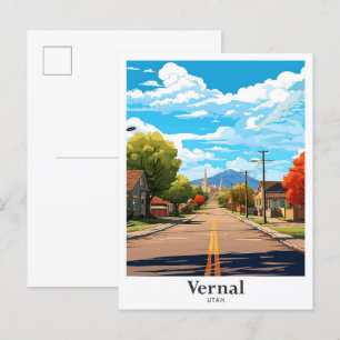 Carte Postale Illustration du Vintage voyage d'art de l'Utah