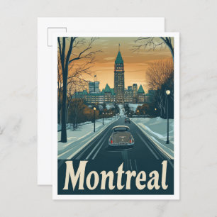 Carte Postale Illustration du Vintage voyage d'art de Montréal C