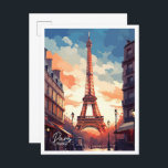 Carte Postale Illustration du Vintage voyage d'art de Paris Fran<br><div class="desc">Illustration du lieu de voyage Paris France Art Vintage</div>
