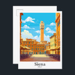 Carte Postale Illustration du Vintage voyage d'art de Sienne Ita<br><div class="desc">Siena Italie Vintage voyage d'art Peinture de portrait Illustration</div>