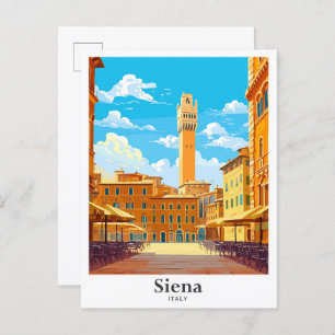 Carte Postale Illustration du Vintage voyage d'art de Sienne Ita
