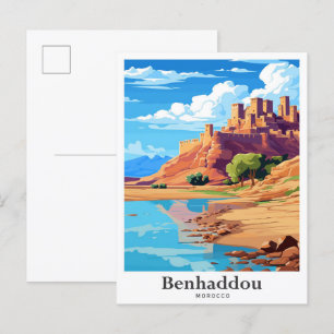 Carte Postale Illustration du Vintage voyage d'art du Maroc de B