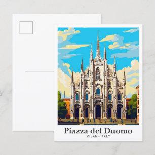 Carte Postale Illustration du Vintage voyage d'art Piazza del Du
