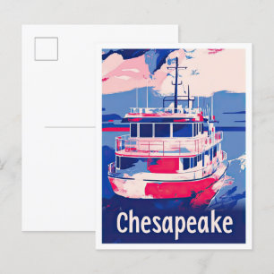 Carte Postale Illustration du Vintage voyage de Chesapeake en Vi