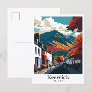 Carte Postale Illustration du Vintage voyage de Keswick England
