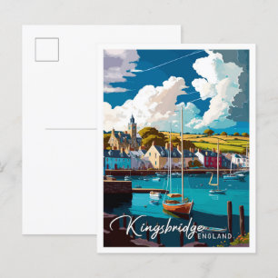 Carte Postale Illustration du Vintage voyage de Kingsbridge Angl