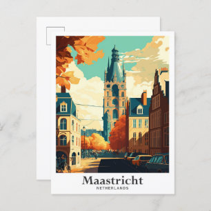 Carte Postale Illustration du Vintage voyage de Maastricht Pays-