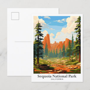 Carte Postale Illustration du Vintage voyage du parc national Se