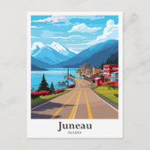 Carte Postale Illustration du Vintage voyage Juneau Alaska (Devant)