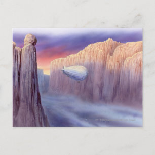 Carte Postale Illustration d'un aéronef voyageant
