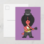 Carte Postale Illustration d'un Allosaurus habillé en rock star (Devant / Derrière)