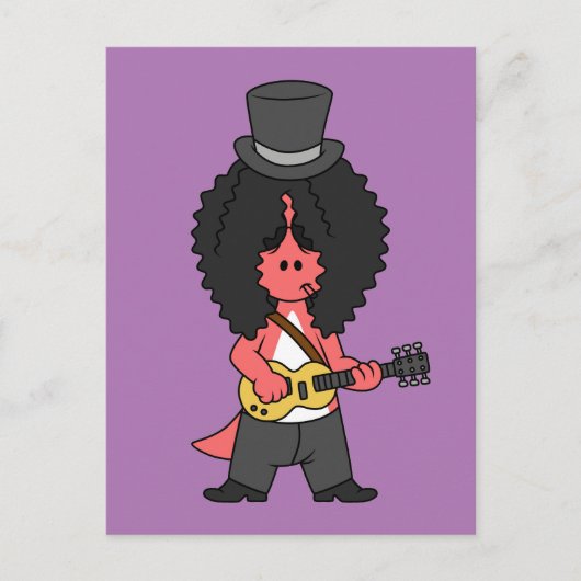 Carte Postale Illustration d'un Allosaurus habillé en rock star (Devant)