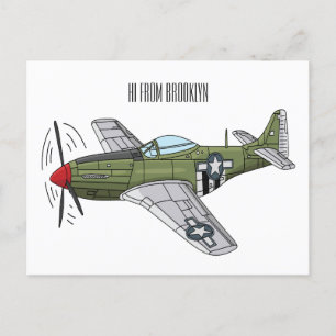Carte Postale Illustration d'un avion militaire