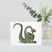 Carte Postale Illustration D'Un Brontosaurus Caricaturé Qui Pens (Debout devant)