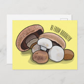 Carte Postale Illustration d'un champignon (Devant / Derrière)