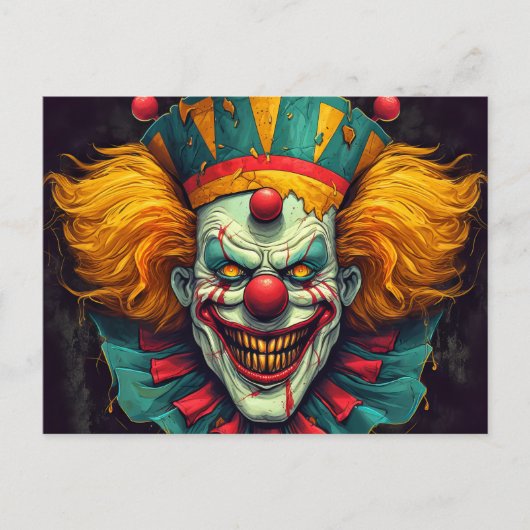 Carte Postale Illustration d'un clown funhouse infime (Devant)