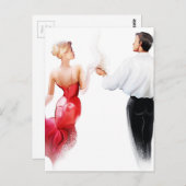 Carte Postale Illustration d'un couple dansant le tango (Devant / Derrière)