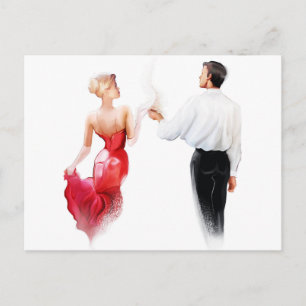 Carte Postale Illustration d'un couple dansant le tango