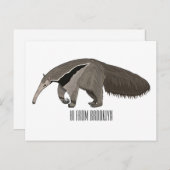 Carte Postale Illustration d'un dessin animé d'Anteater (Devant / Derrière)