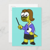 Carte Postale Illustration D'Un Enseignant Pachycéphalosaure. (Devant / Derrière)