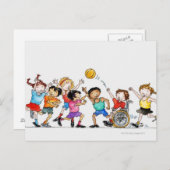 Carte Postale Illustration d'un groupe d'enfants comprenant un (Devant / Derrière)