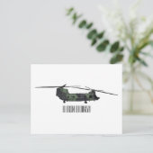 Carte Postale Illustration d'un hélicoptère de l'armée de Chinoo (Debout devant)