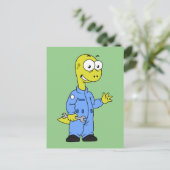 Carte Postale Illustration D'Un Mécanique Brontosaurus. (Debout devant)