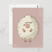 Carte Postale Illustration d'un mouton géant mignon et drôle (Devant / Derrière)