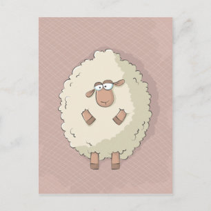 Carte Postale Illustration d'un mouton géant mignon et drôle