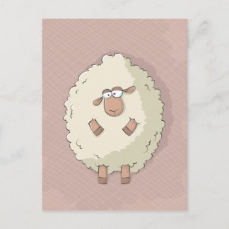 Carte Postale Illustration d'un mouton géant mignon et drôle