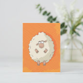 Carte Postale Illustration d'un mouton géant mignon et drôle (Debout devant)