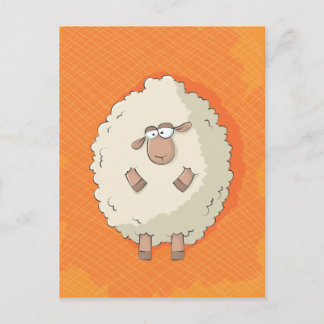 Carte Postale Illustration d'un mouton géant mignon et drôle