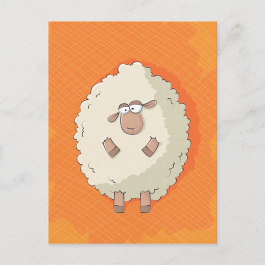 Carte Postale Illustration d'un mouton géant mignon et drôle (Devant)