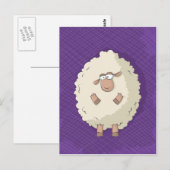 Carte Postale Illustration d'un mouton géant mignon et drôle (Devant / Derrière)