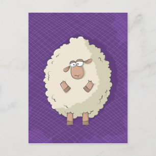 Carte Postale Illustration d'un mouton géant mignon et drôle