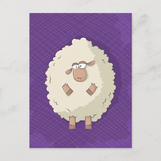 Carte Postale Illustration d'un mouton géant mignon et drôle (Devant)
