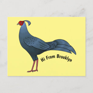 Carte Postale Illustration d'un oiseau siamois victime d'un tir