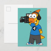 Carte Postale Illustration D'Un Opérateur De Caméra Parasaurolop (Devant / Derrière)