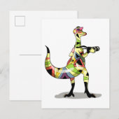 Carte Postale Illustration D'Un Photographe Iguanodon. (Devant / Derrière)