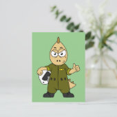 Carte Postale Illustration d'un pilote de jet Allosaurus. (Debout devant)