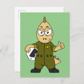 Carte Postale Illustration d'un pilote de jet Allosaurus. (Devant / Derrière)